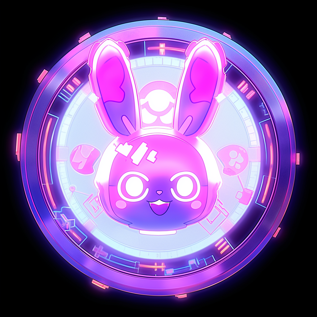 Anime rabbit robot crypto coin