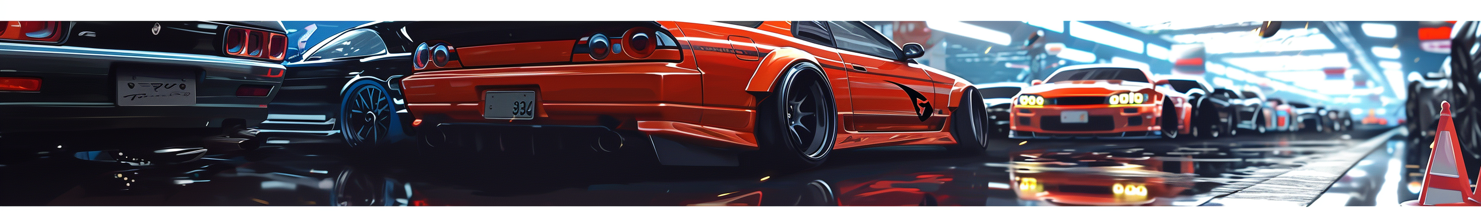 Anime Sport Cars Tradeshow Illustration