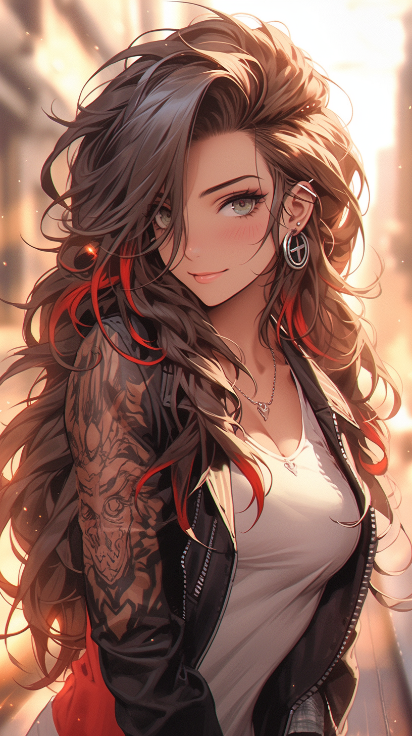 Young Anime Woman with Long Brown Hair  ?