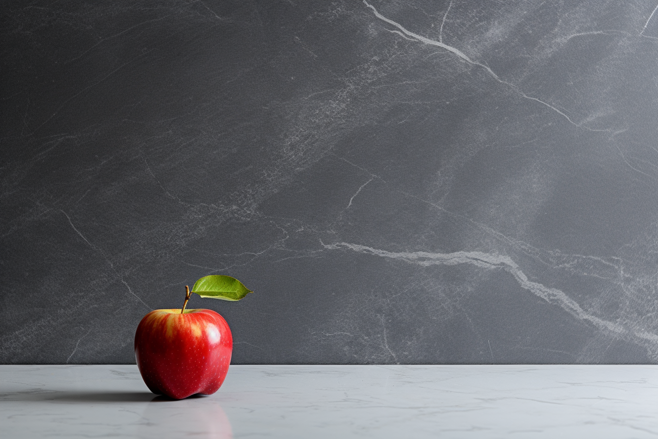 Fresh Apple on Quartz Countertop