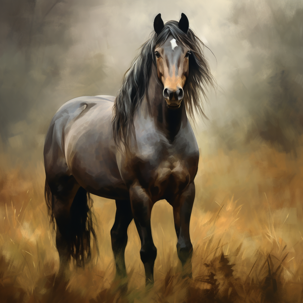 Stunning Ardenner horse in harmonic painting