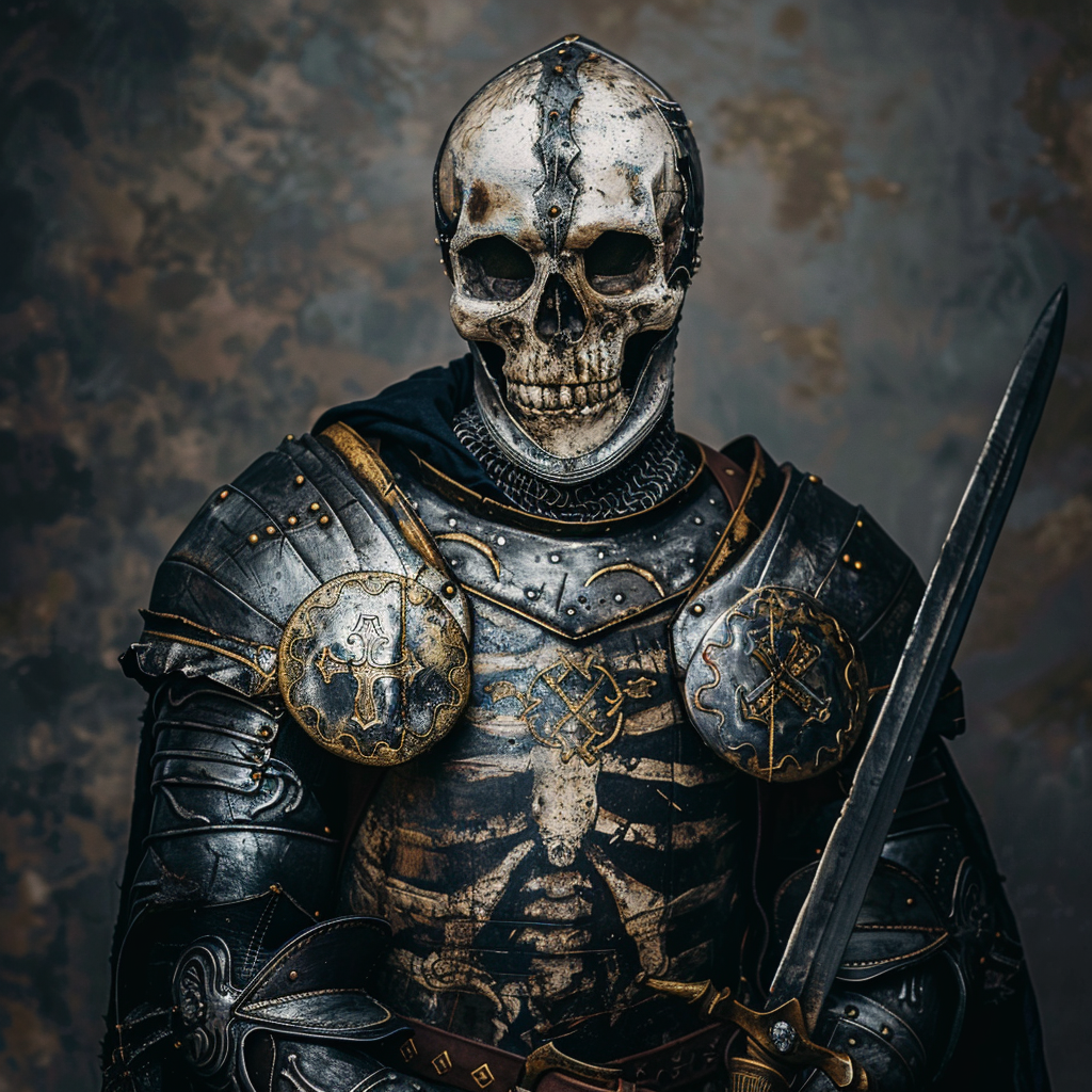 Medieval warrior with skull head