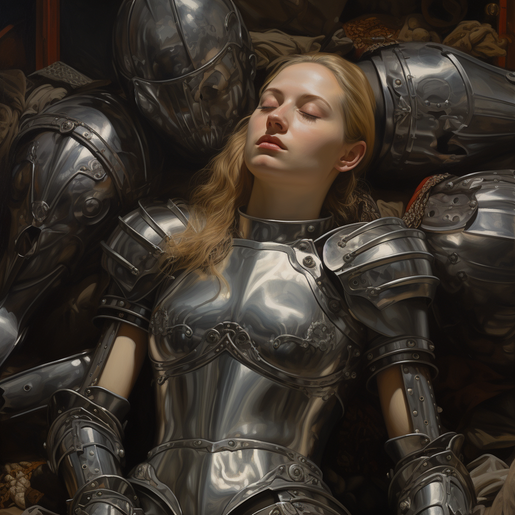 Armor-clad person lost in dream