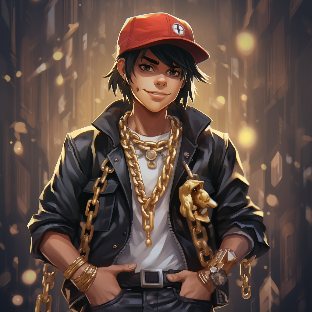 Ash Ketchum wearing street clothes with jewelry