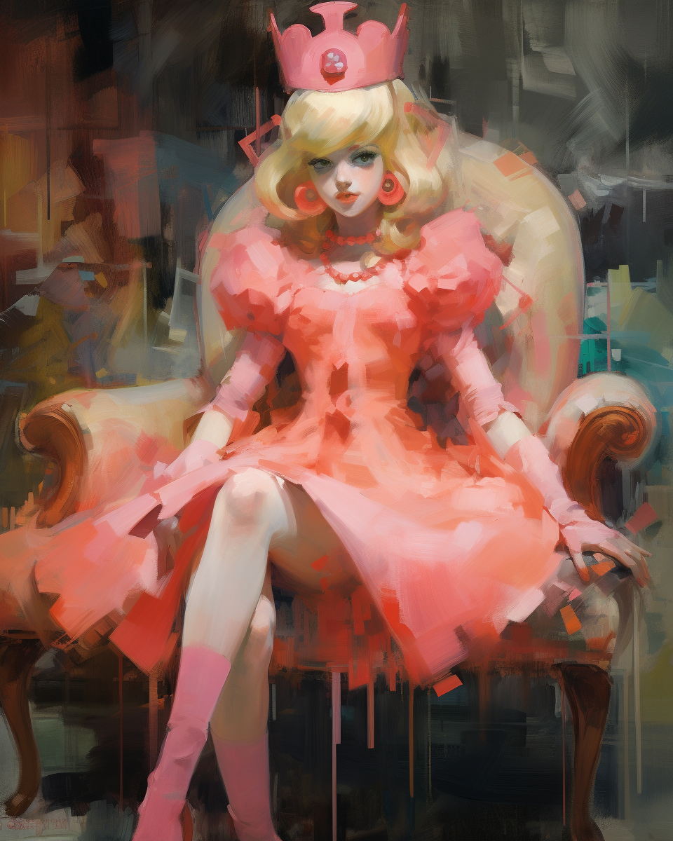 Princess Peach in Ashley Wood's Pink Painting