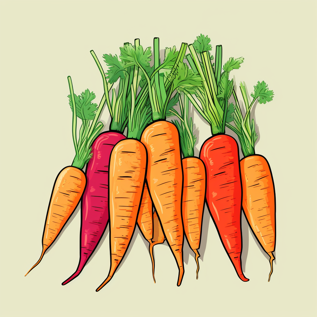 Colorful carrots in modern art style