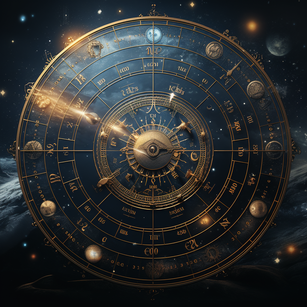 Astrological brand image with celestial symbols