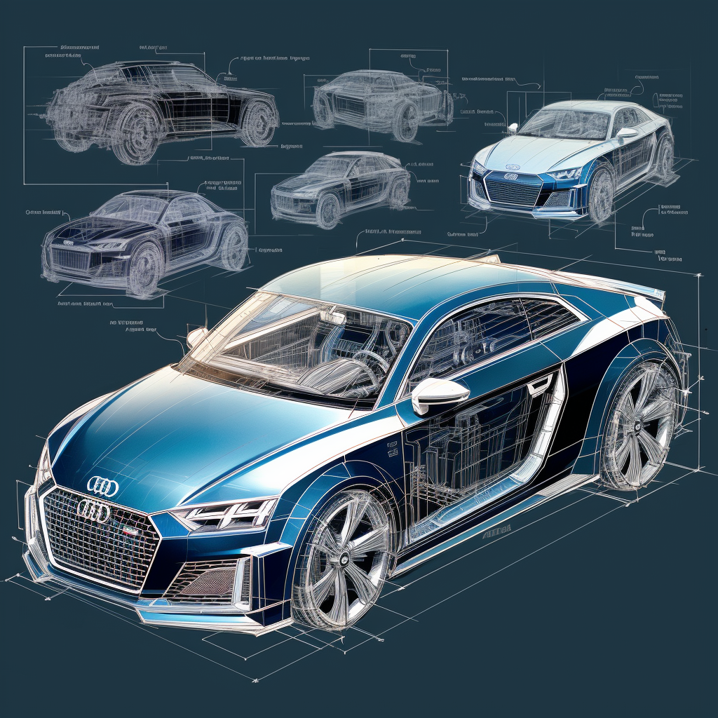 Audi TT 8j Blueprint Sketch