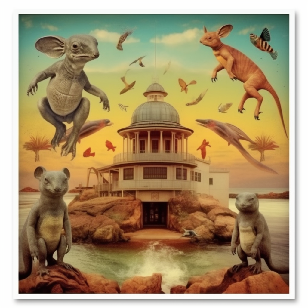 Poster Welcome Australia Map Kangaroo