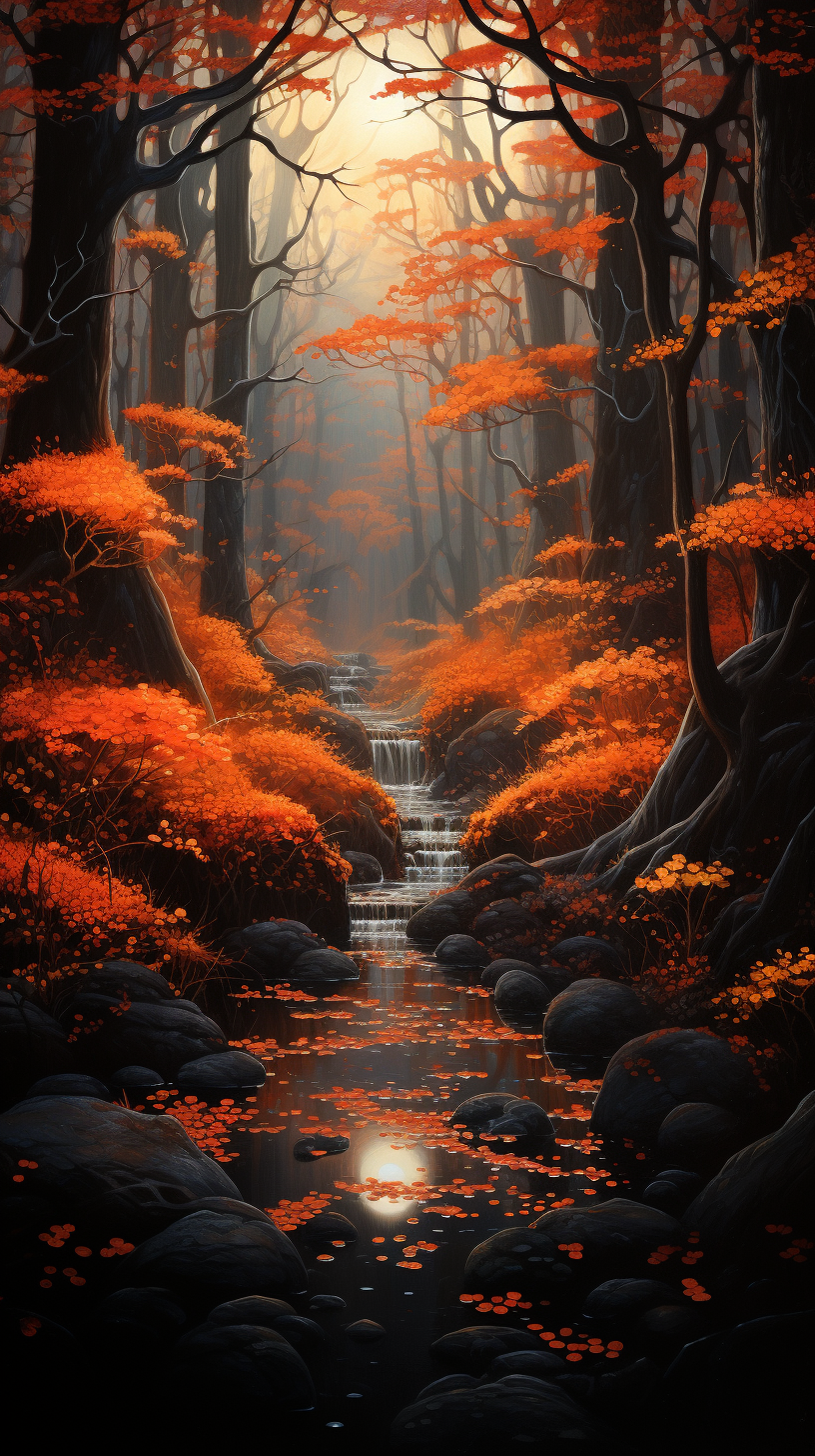 Beautiful autumn forest landscape