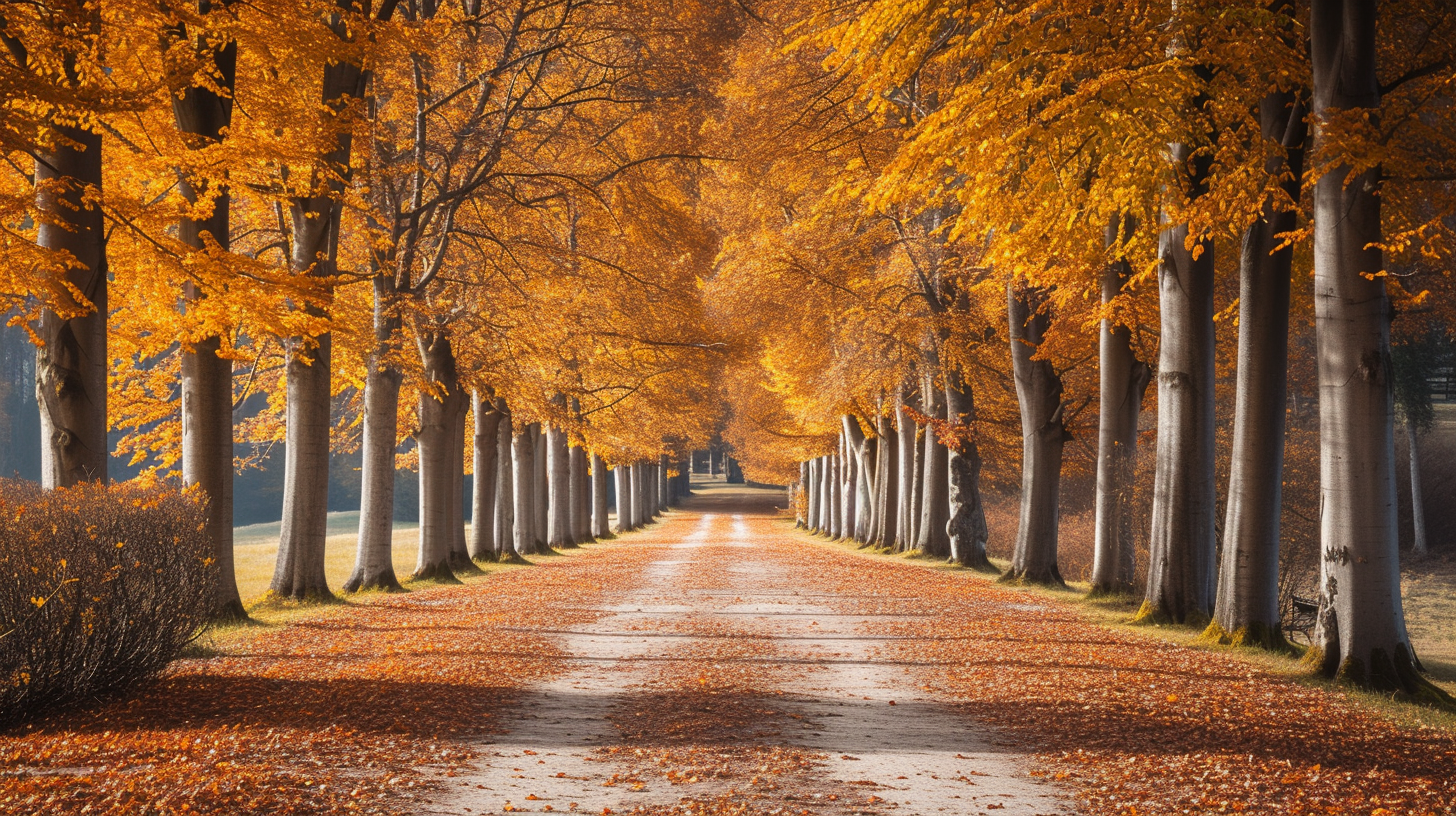 Autumn tree-lined avenue photo