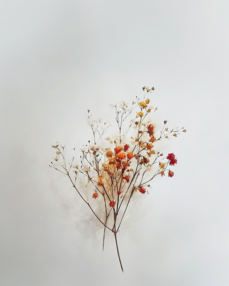 Small bundle of wildflowers in autumn