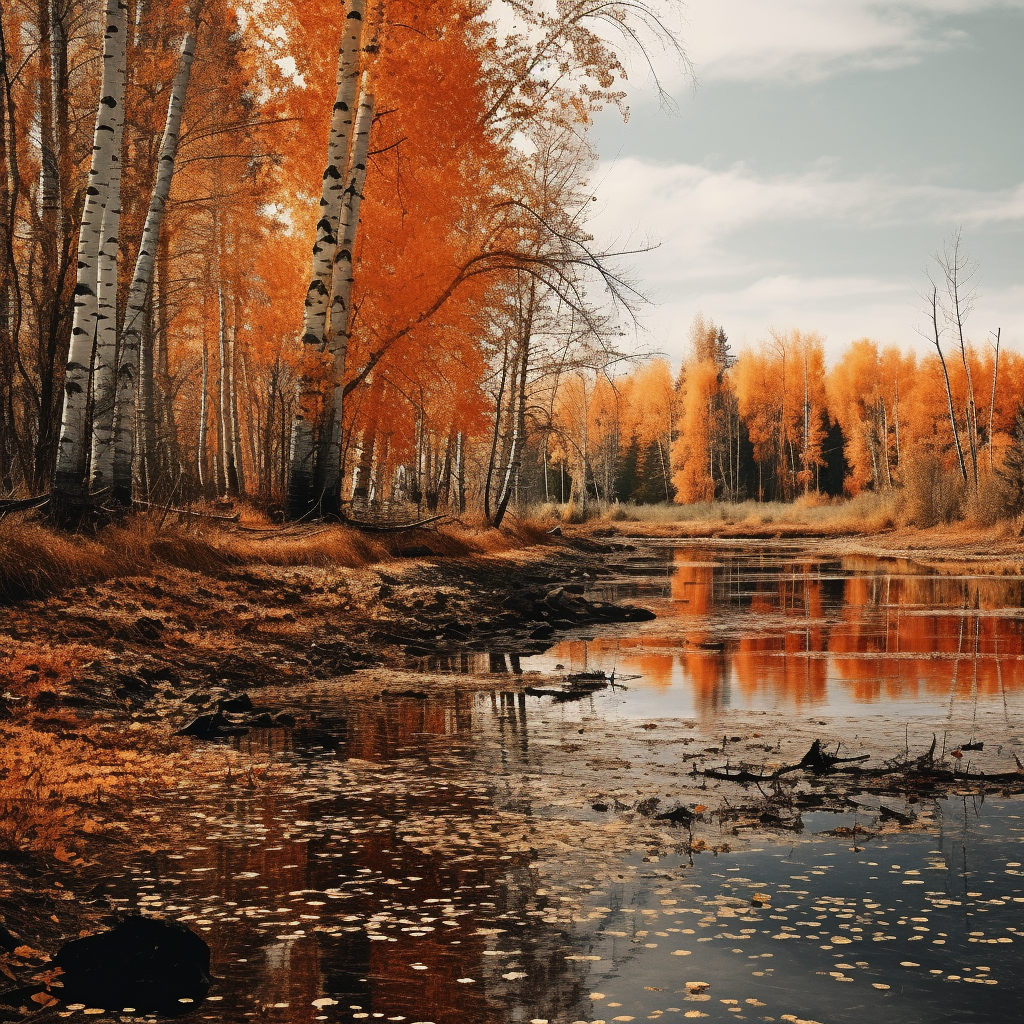 Dreamy Autumn Landscape in Canada