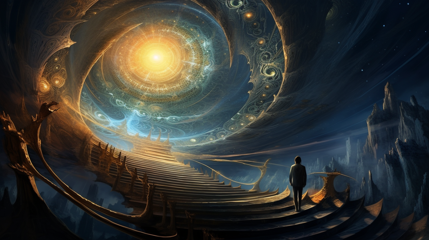 Symbolic artwork depicting spiritual awakening and the universe