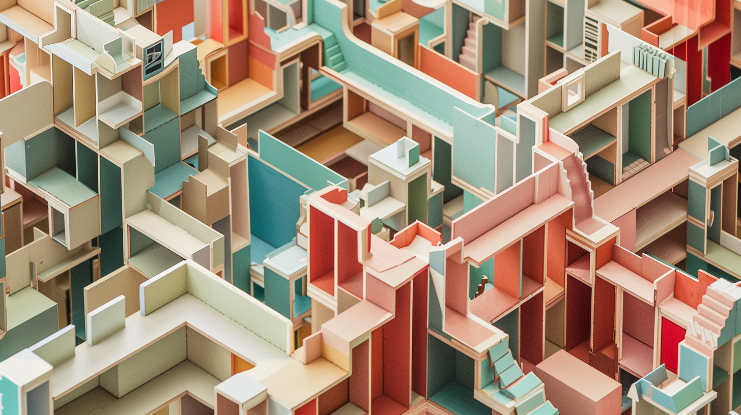 Words and phrases axonometric maze