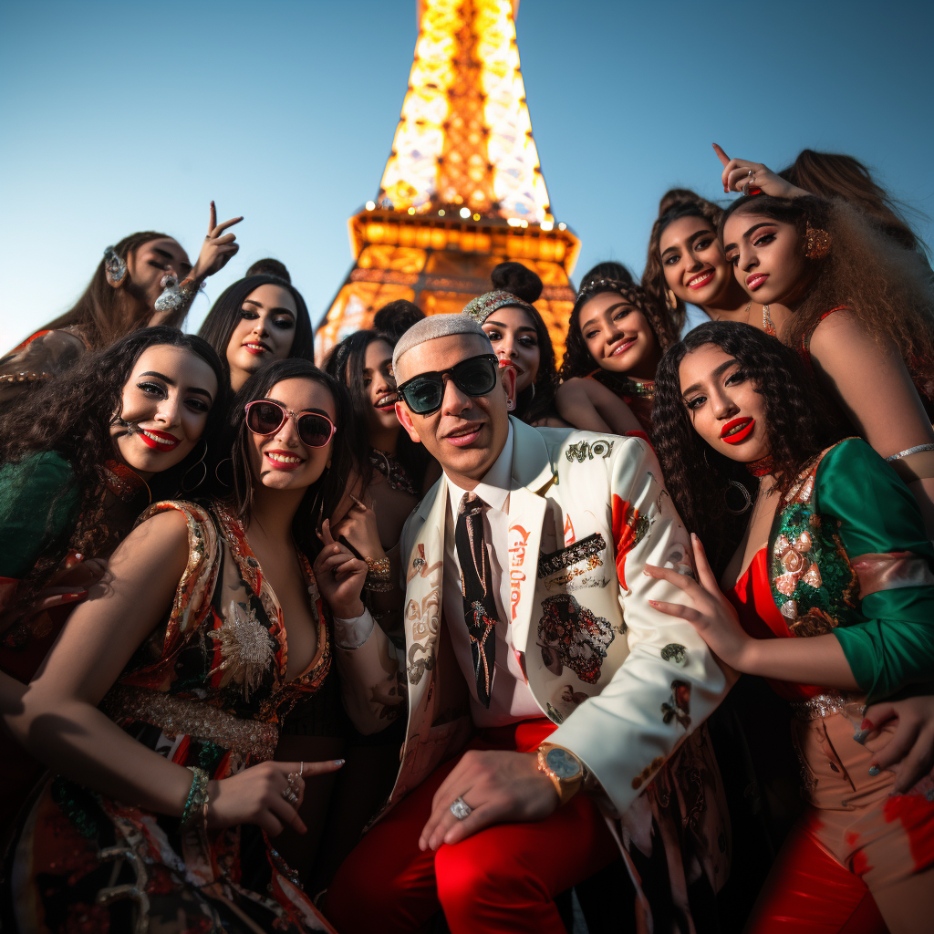 Bad Bunny and Dominican girls partying in Paris