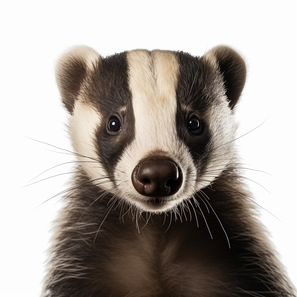 Badger head isolated on white