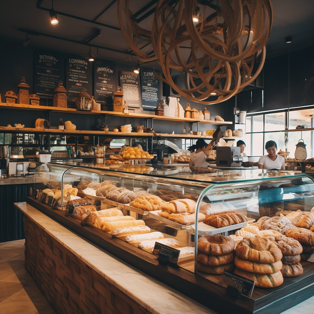 Delicious treats at bakery cafe