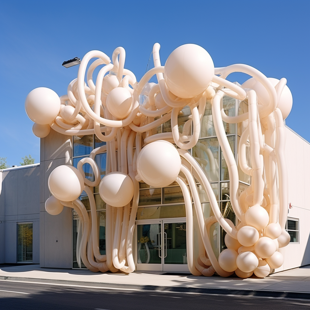 Balloon tied to HVAC pipes