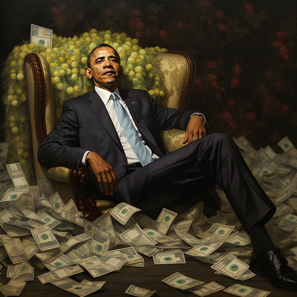 Barack Obama on cash pillow