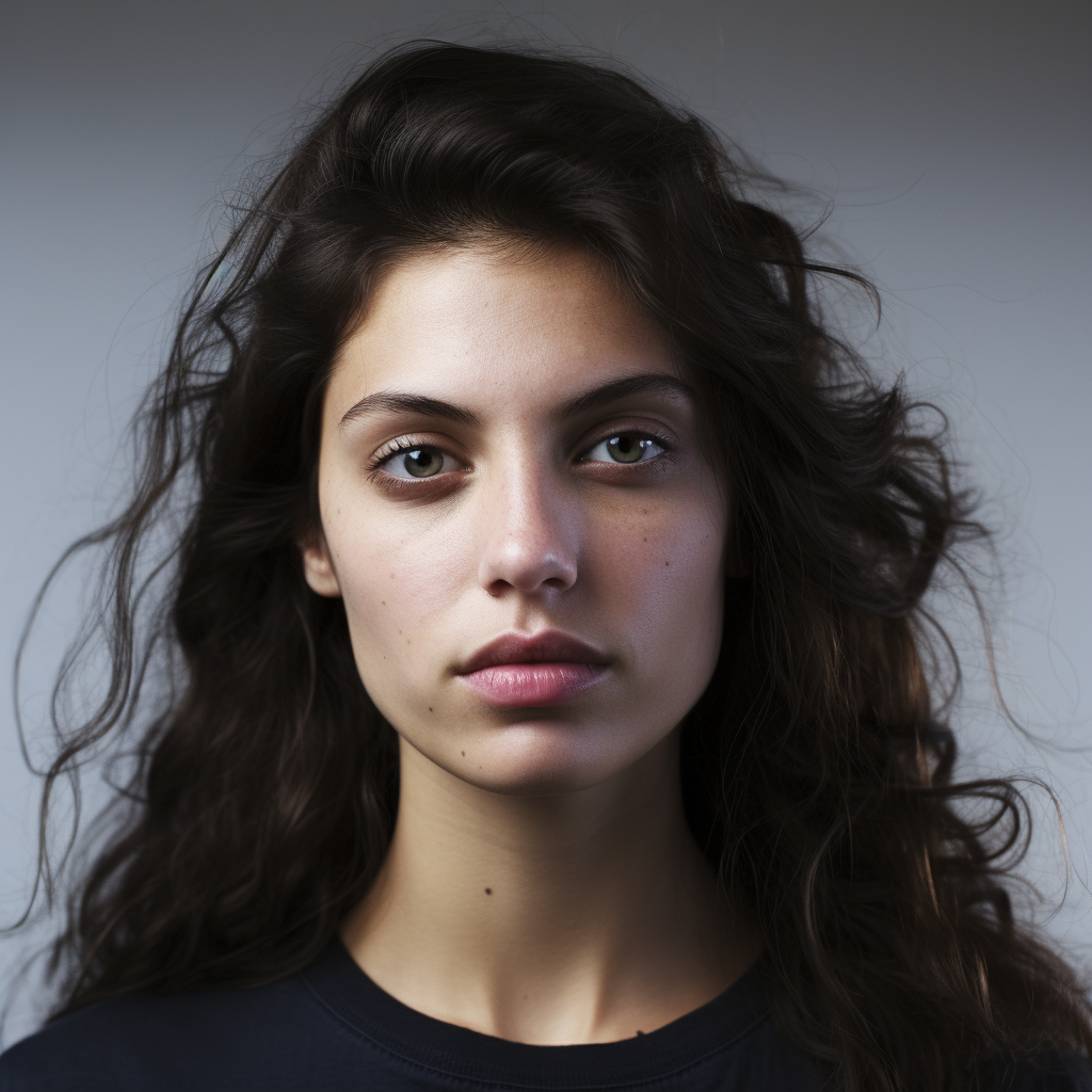 Model without makeup - Italian