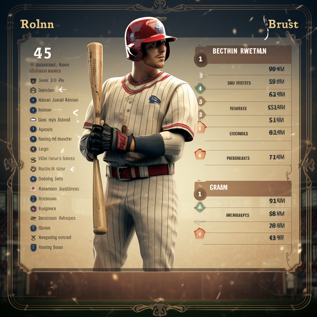 Baseball video game ratings screen