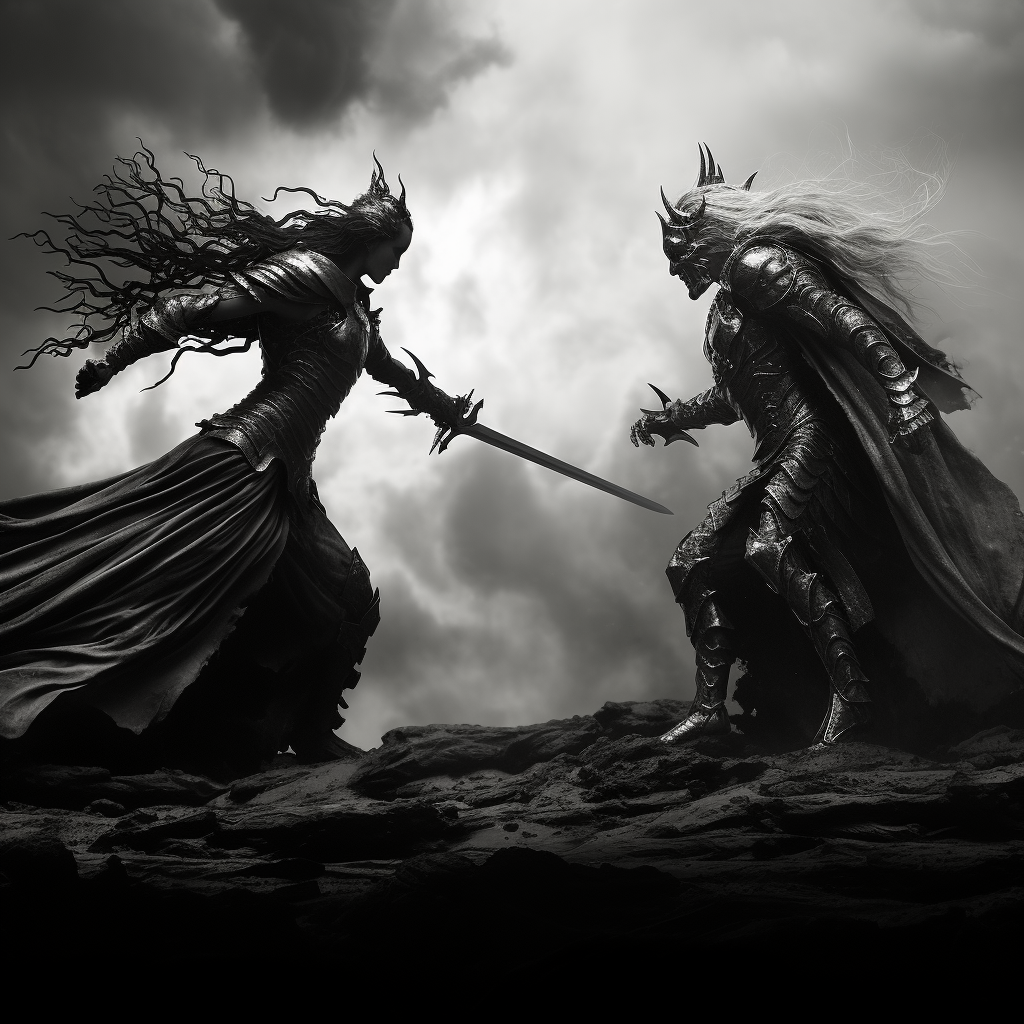 Epic Battle: Witch King Fighting Eowyn