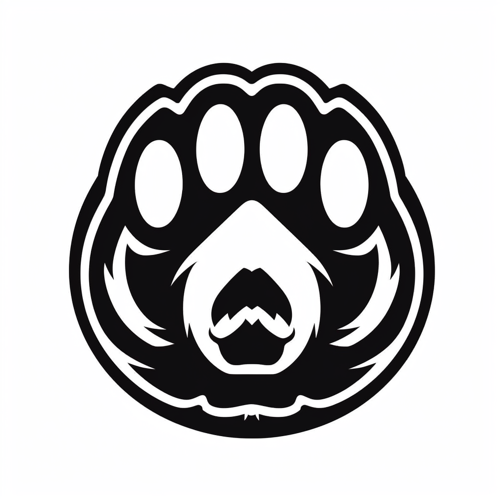 Minimalistic logo of aggressive bear paw claws