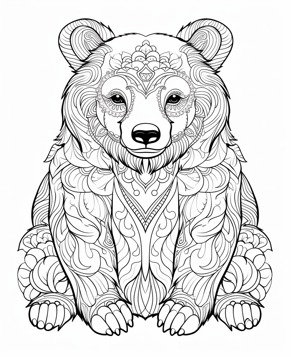 Cartoon bear coloring page