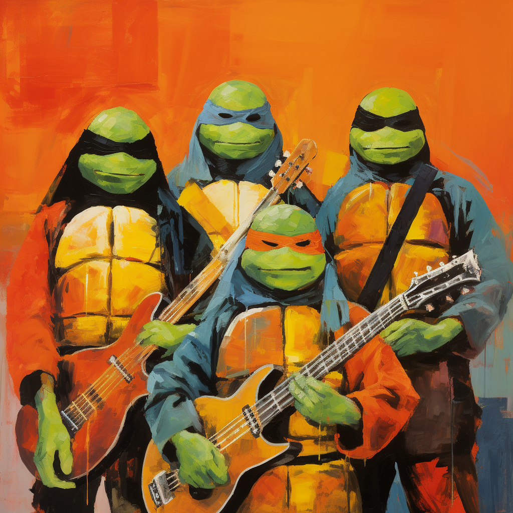 Beatles as the Ninja Turtles artwork