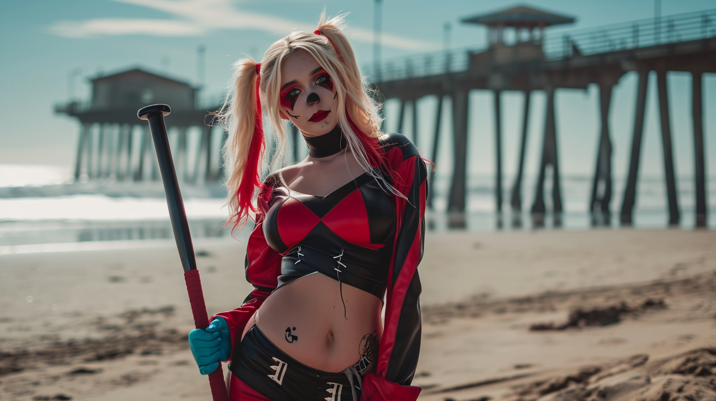 Beautiful Fat Woman Harley Quinn Beach