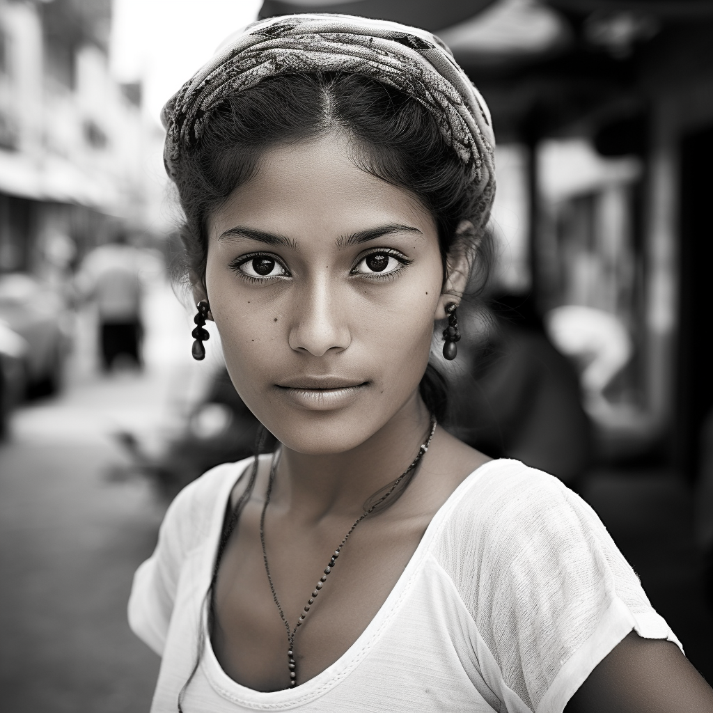 Beautiful Mexican woman with big eyes