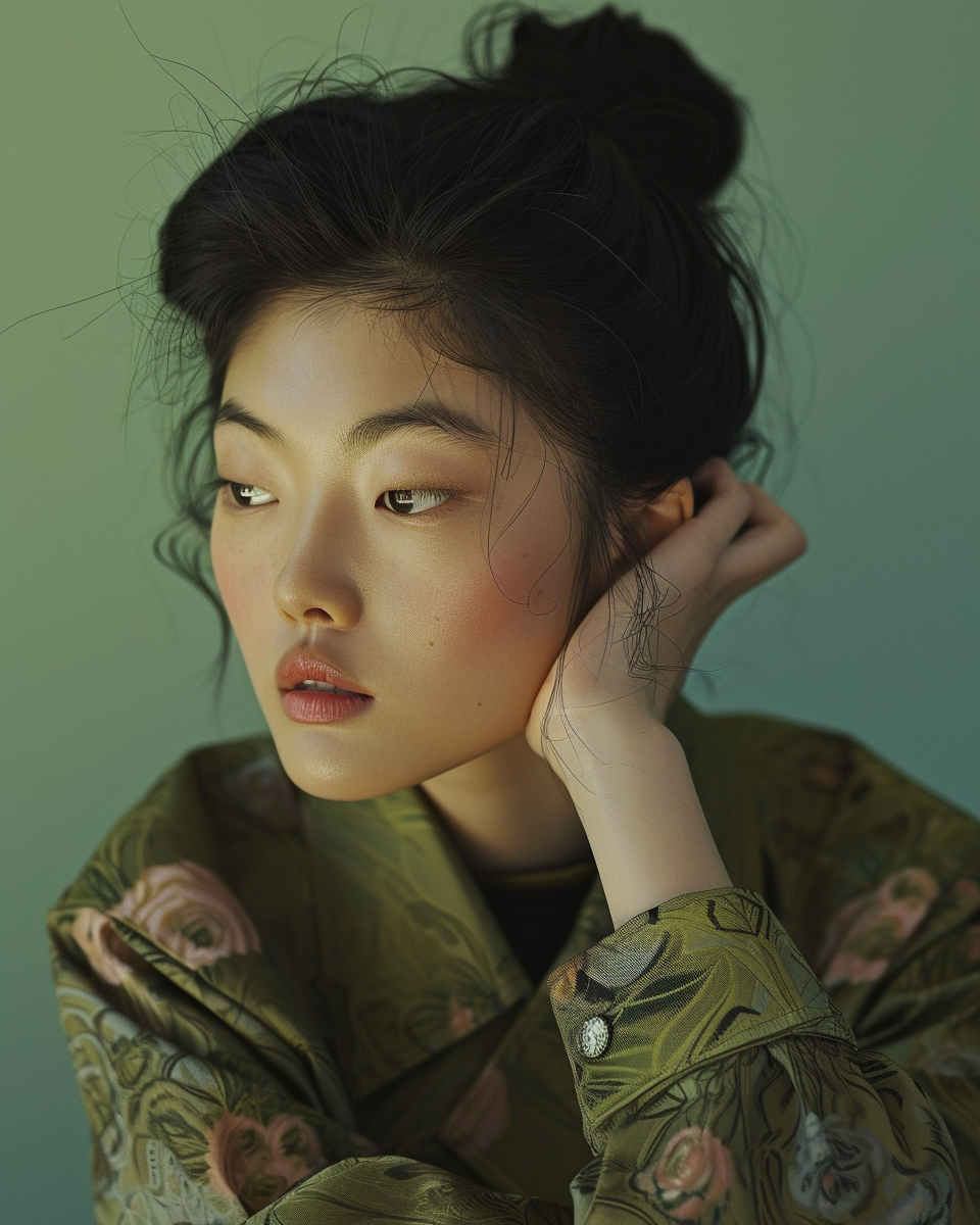 beautiful pale Asian supermodel portrait