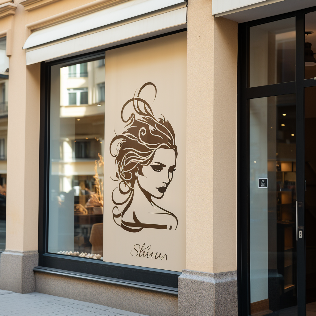 stylish beauty salon window sign