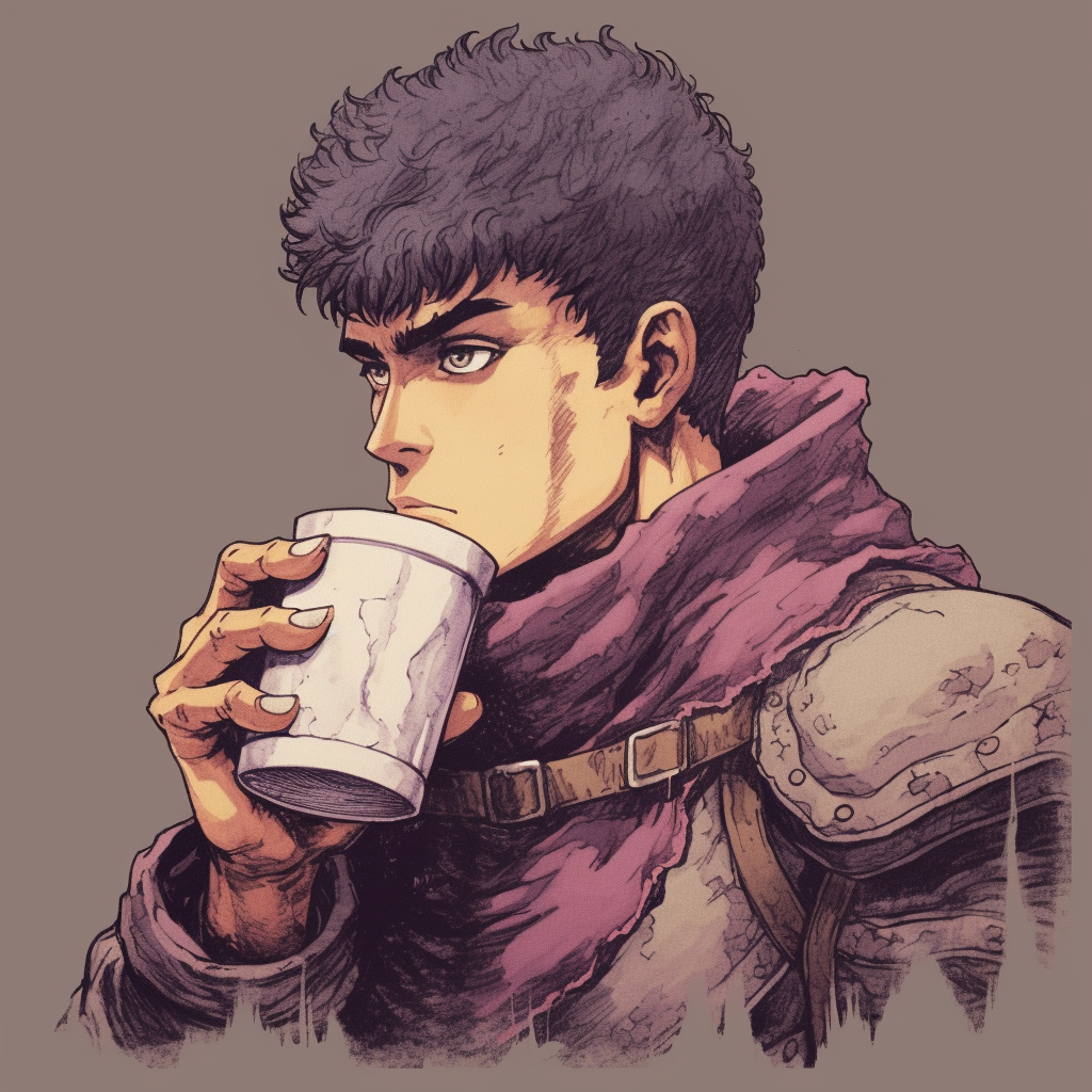 Berserk main character drinking mate