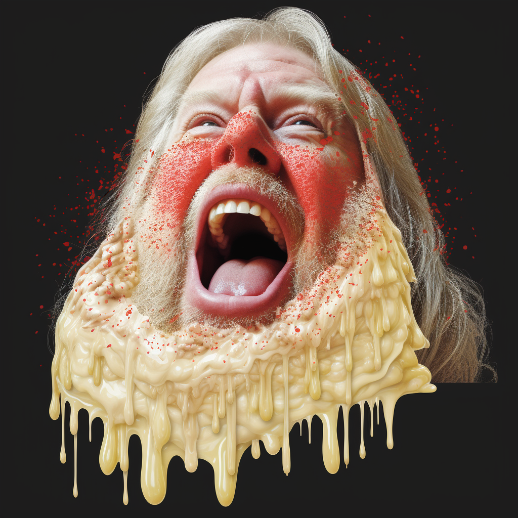 Bigfoot Yawning with Mayonnaise Drips