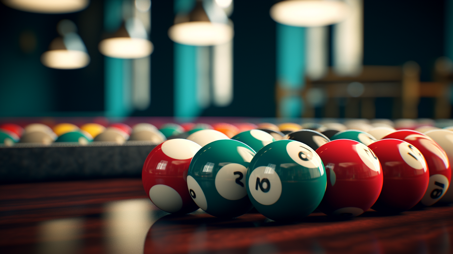 Billiard balls on a table