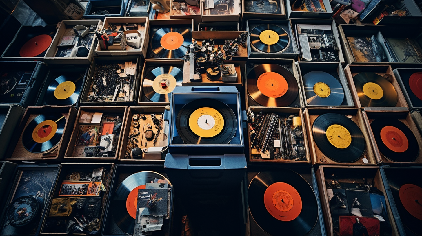 A collection of vintage vinyl records