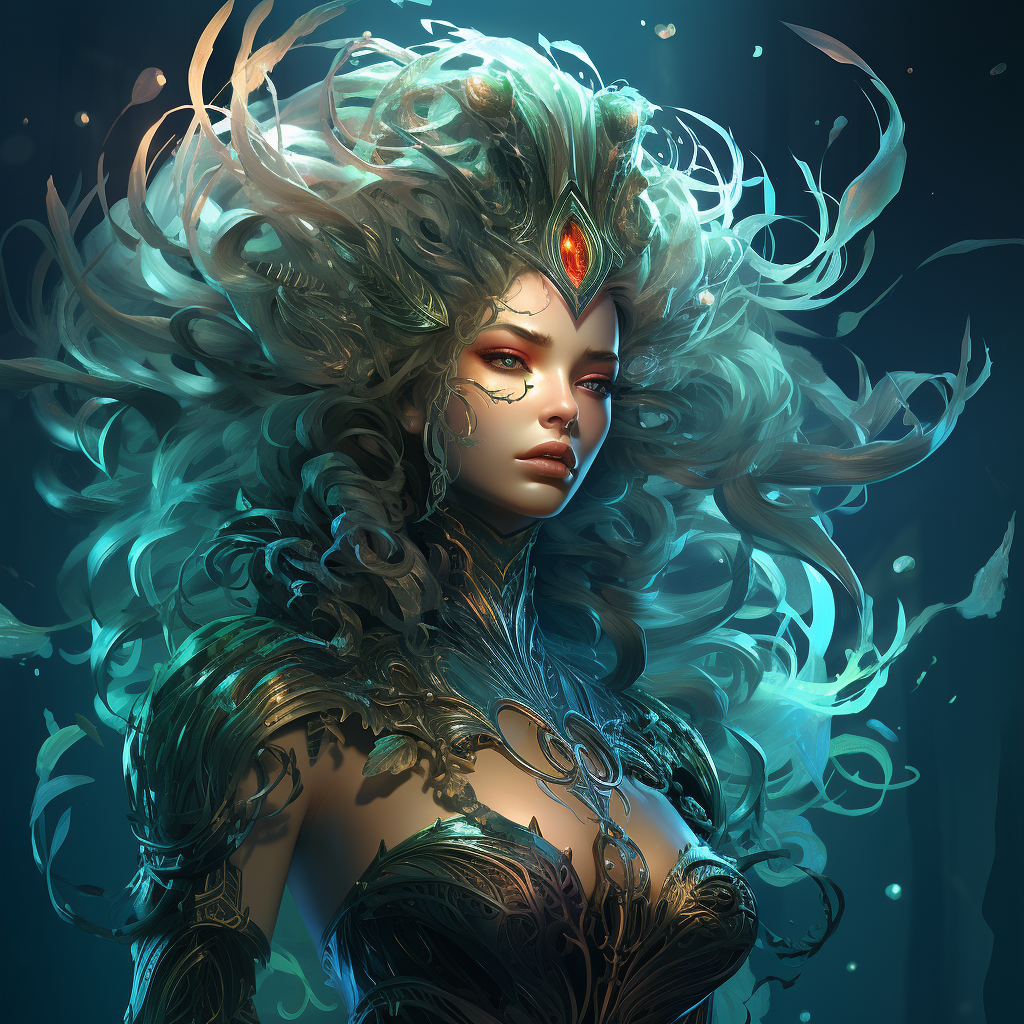 Stunning glowing sea goddess