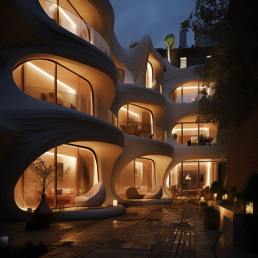 Residential Courtyard with Biomimicry Lighting