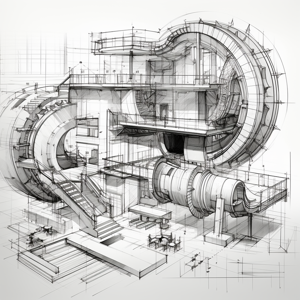 Biotech construction equipment lab sketch