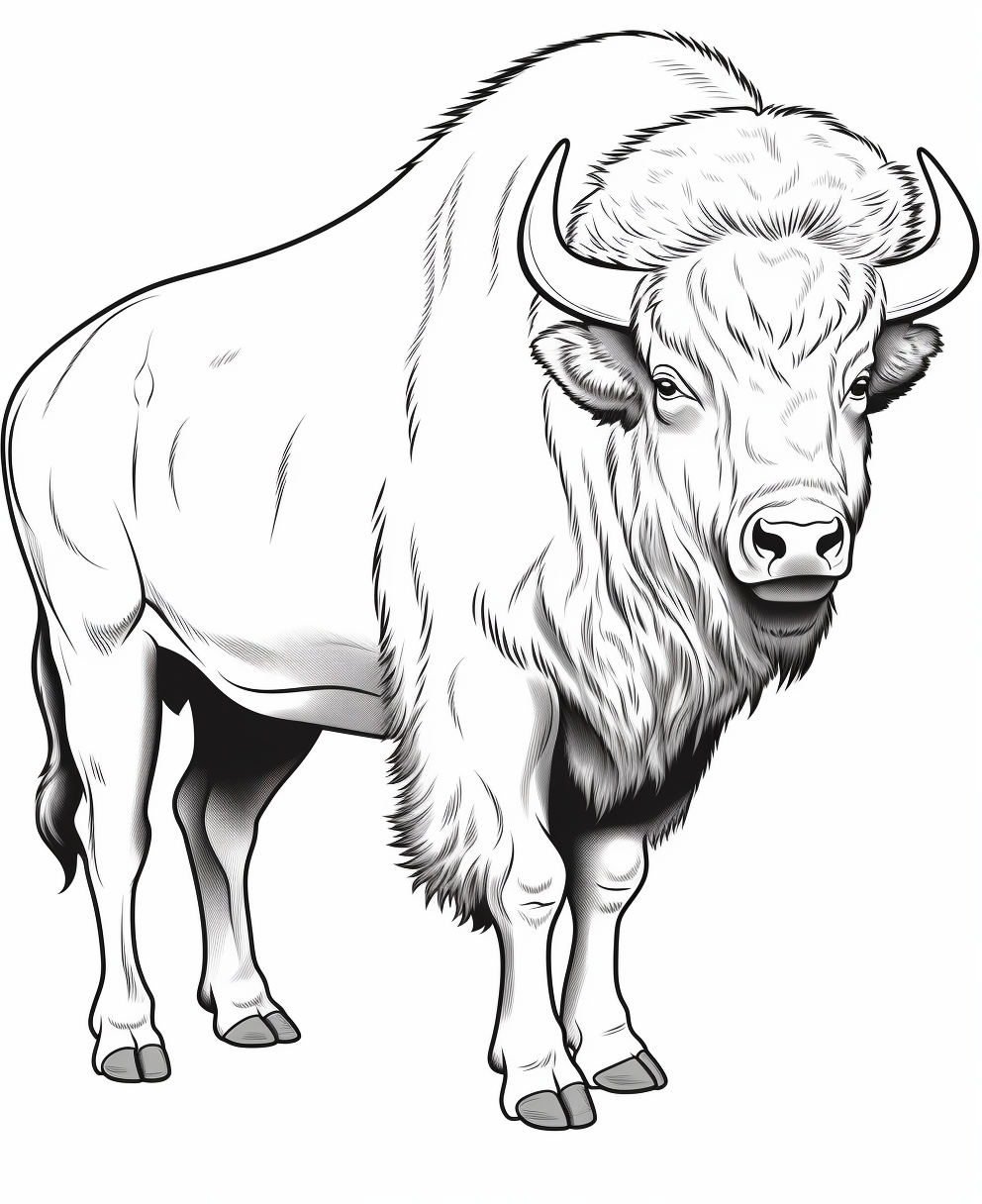 Cartoon Bison Coloring Page