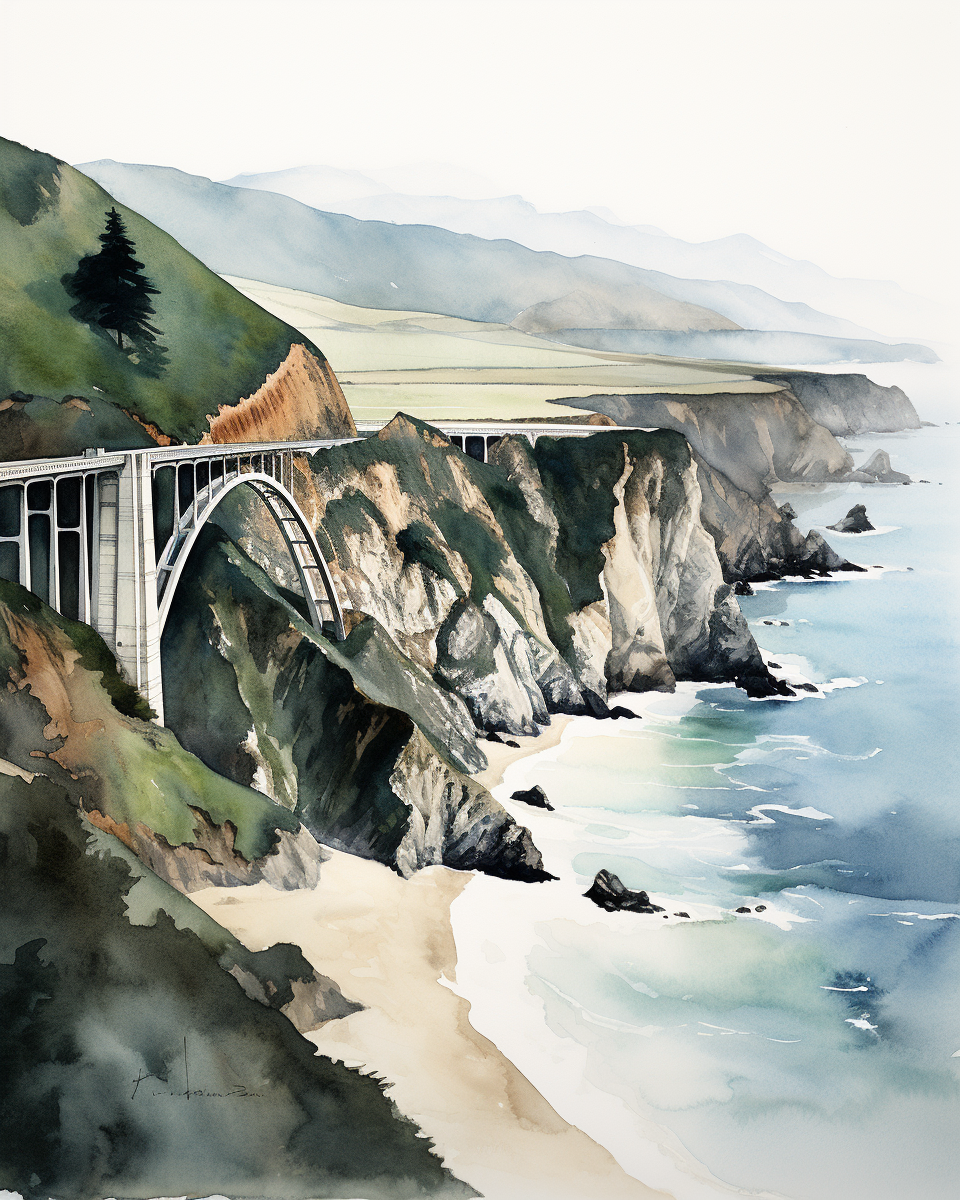 Beautiful Bixby Bridge Sketch