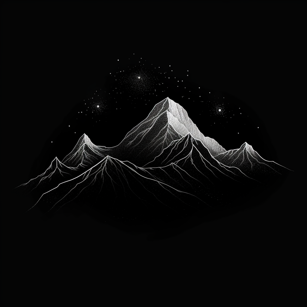 Minimalistic black and white hills