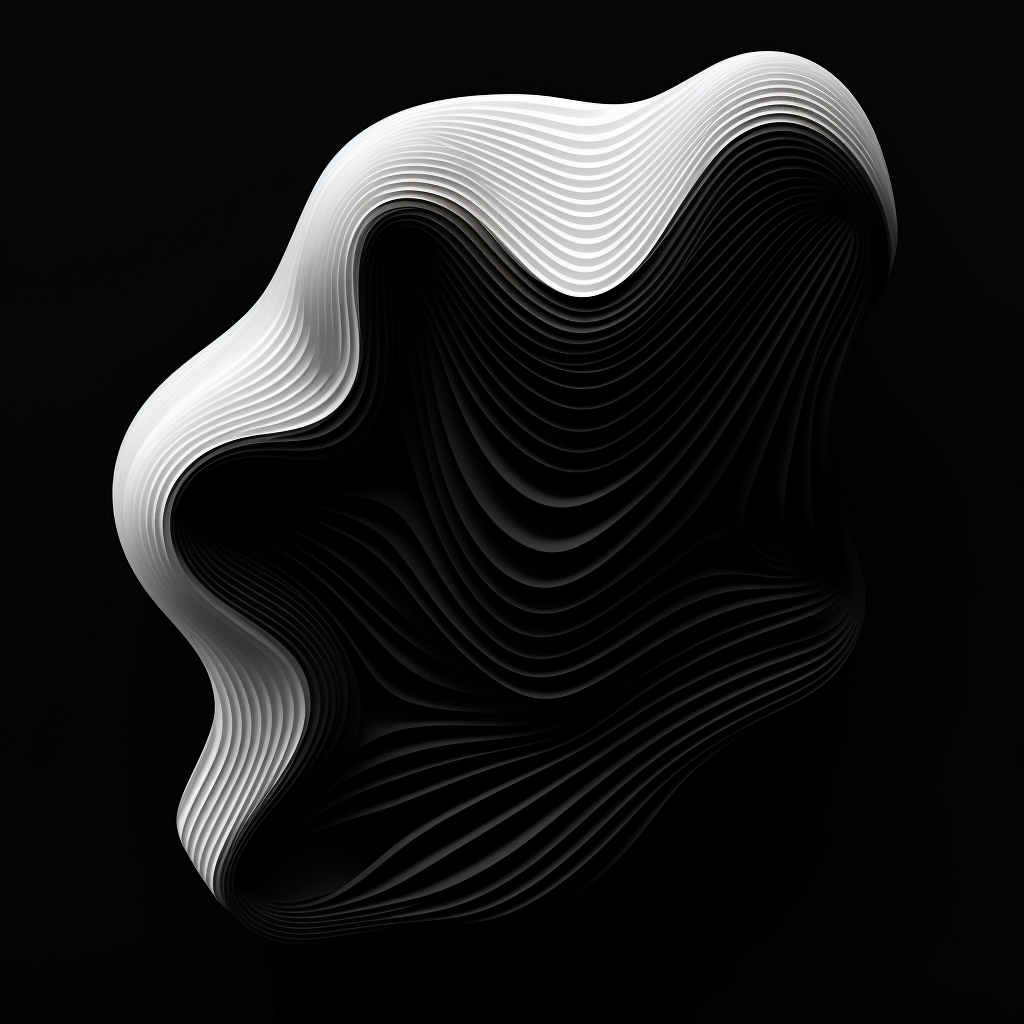 Black and white abstract shapes transformation