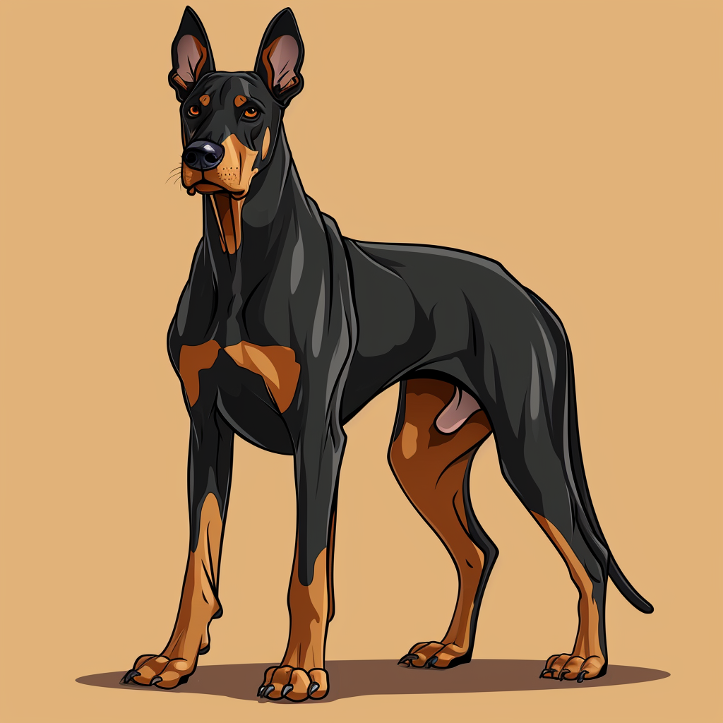 Doberman Full Body Portrait Aristocats