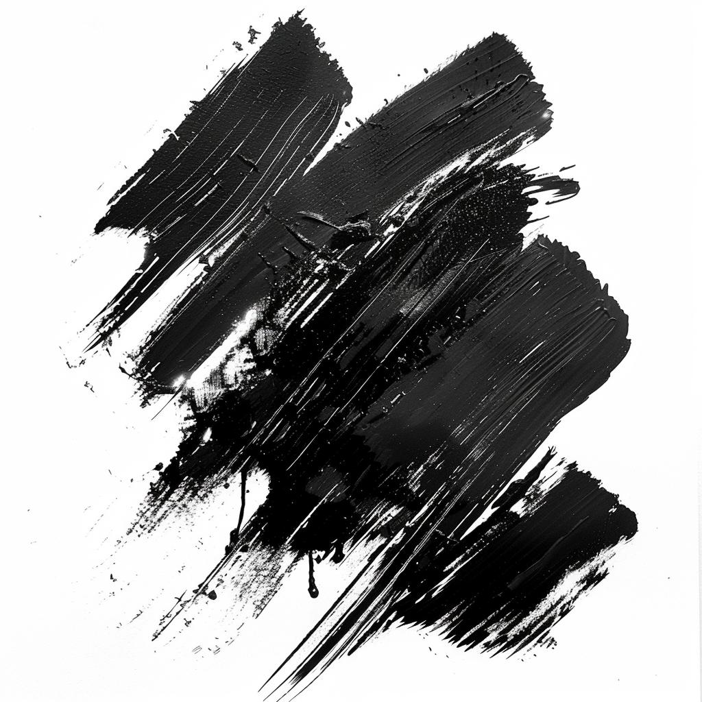 Spaced Black Brush Strokes Art