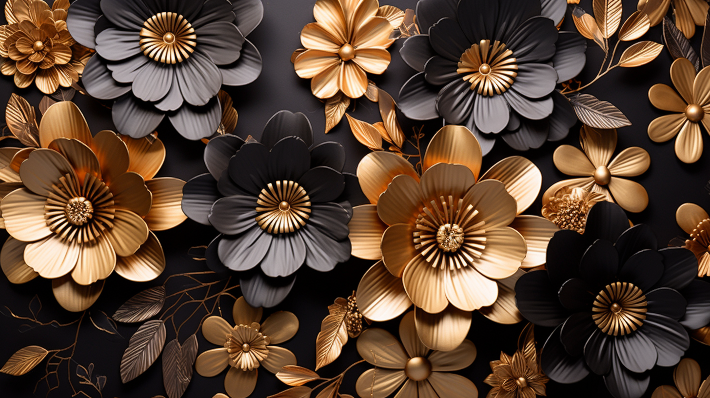 Black and Gold Flowers in Full Bloom