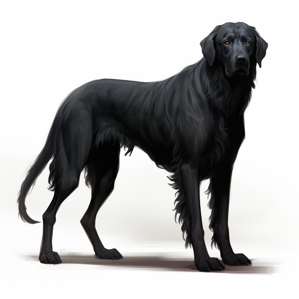 Fantasy Black Hound Creature Art