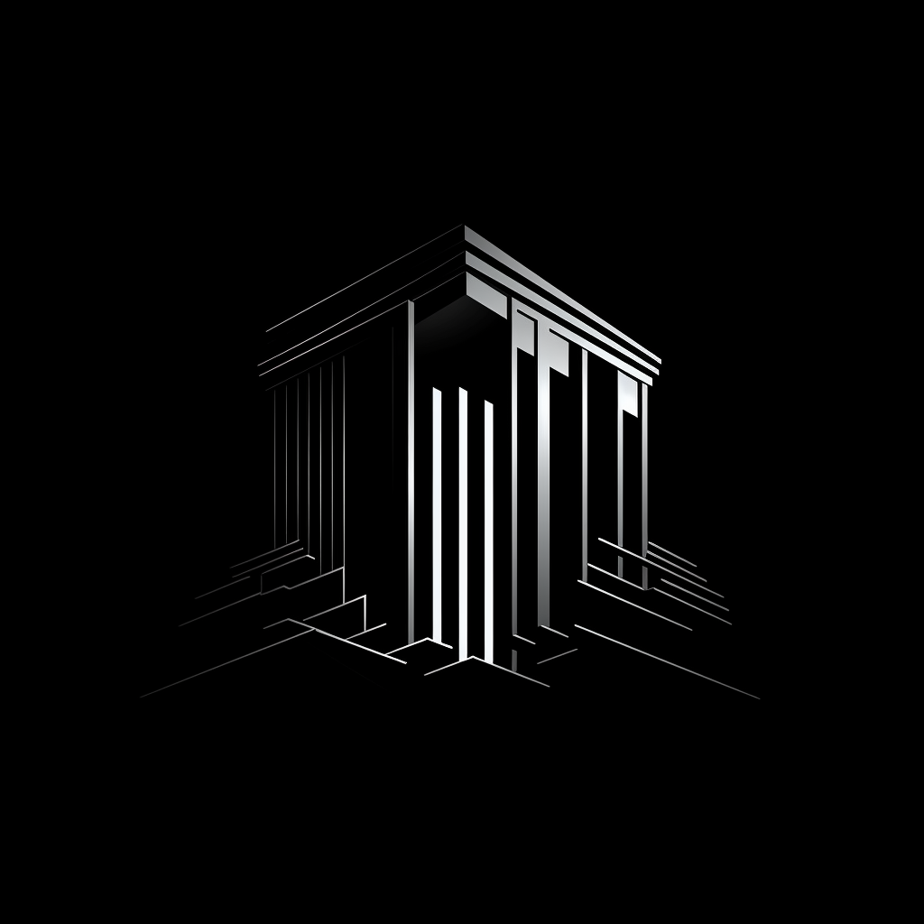 DH architectural logo in black and white